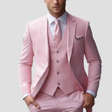 Men's Three-Piece Suit Tailored Slim Fit Blend for Weddings and Groomsmen 5