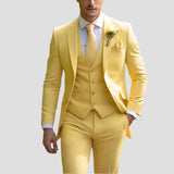 Men's Three-Piece Suit Tailored Slim Fit Blend for Weddings and Groomsmen 6
