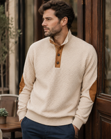Men's Jacquard Jumper | Button-Up Collar 1