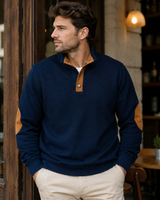 Men's Jacquard Jumper | Button-Up Collar 2