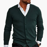 Men’s cardigan with a V-neck, button placket at the front and pockets | L&S 2