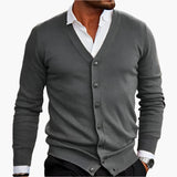 Men’s cardigan with a V-neck, button placket at the front and pockets | L&S 4