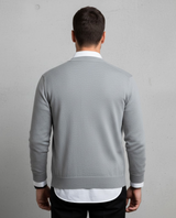 Men’s cardigan with a V-neck, button placket at the front and pockets | L&S 8