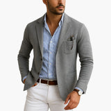 Men’s tailored-fit blazer with a single-button fastening | L&S 0