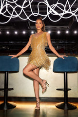 Women's Sequin Mini Dress | Backless & Slimming Fit