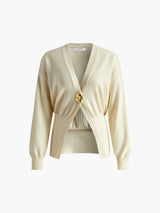 Paula – Plain cardigan with gold buttons 10