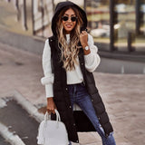 Phoebe | Women's Long Hooded Puffer Vest 0