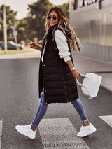 Phoebe | Women's Long Hooded Puffer Vest 2