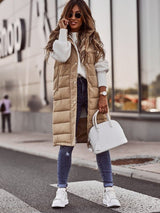 Phoebe | Women's Long Hooded Puffer Vest 4