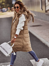 Phoebe | Women's Long Hooded Puffer Vest 5