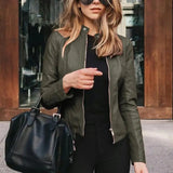 Phoebe | Women's Slim-Fit Zip-Up Faux Leather Jacket 4
