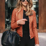 Phoebe | Women's Slim-Fit Zip-Up Faux Leather Jacket 5