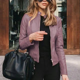 Phoebe | Women's Slim-Fit Zip-Up Faux Leather Jacket 7