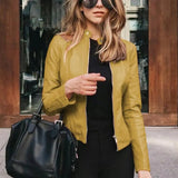 Phoebe | Women's Slim-Fit Zip-Up Faux Leather Jacket 8
