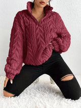 Women's Fluffy Zip Sweater | Hooded & Cozy Warm