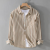 Men's Long Sleeve Polo | Striped Design & All-Day Comfort