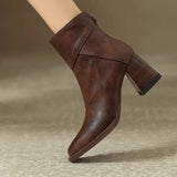 Women's Block Heel Ankle Boots | Easy Side-Zip Comfort 1