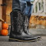 Men's Mid-Calf Boots | Square Toe & Embroidered Shaft 2