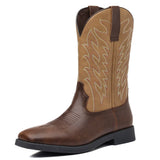 Men's Mid-Calf Boots | Square Toe & Embroidered Shaft 6