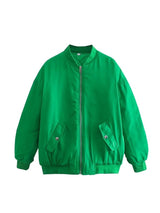 Women's Oversized Bomber Jacket | Zip-Up Closure