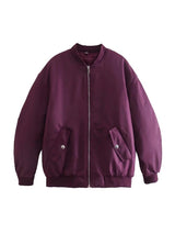 Women's Oversized Bomber Jacket | Zip-Up Closure