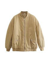 Women's Oversized Bomber Jacket | Zip-Up Closure