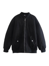 Women's Oversized Bomber Jacket | Zip-Up Closure