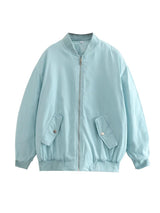 Women's Oversized Bomber Jacket | Zip-Up Closure