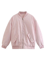 Women's Oversized Bomber Jacket | Zip-Up Closure