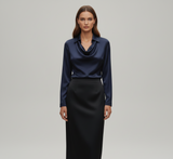 Sarah – Elegant satin blouse with soft collar for Women 4