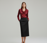 Sarah – Elegant satin blouse with soft collar for Women 6