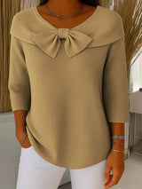 Serenna – Women's Sweater with Bow and Round Neckline 2