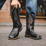 Men's Mid-Calf Boots | Square Toe & Embroidered Shaft 3