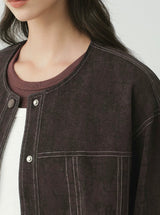 Short women’s jacket with a relaxed fit and front pockets | L&S 3