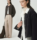 Short women’s jacket with a relaxed fit and front pockets | L&S 5