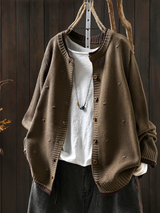 Textured Button-Up Oversized Cardigan for Women | L&S 6