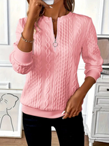 Women's Cable Knit Jumper | Zip Neckline & Cosy Warmth 1