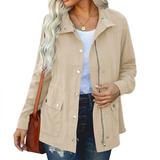 Utility jacket women's, relaxed fit with press-stud fastening | L&S 2
