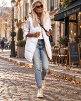 Women's Long Reversible Gilet | Sherpa-Soft Hood & Zip Closure 4