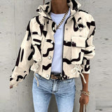 Women’s Cropped Bomber Jacket Urban Style Lightweight Modern Casual Streetwear Outerwear 0