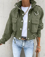 Women’s Cropped Bomber Jacket Urban Style Lightweight Modern Casual Streetwear Outerwear 1