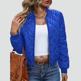 Quilted women's bomber jacket with zipper and cuffs 1