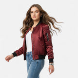 Valmonti | Women’s Vintage-Inspired Zip Bomber Jacket 7