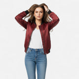 Valmonti | Women’s Vintage-Inspired Zip Bomber Jacket 8