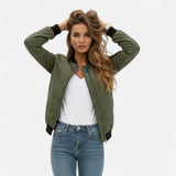 Valmonti | Women’s Vintage-Inspired Zip Bomber Jacket 5