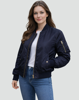Women's bomber jacket with sleeve pocket 3