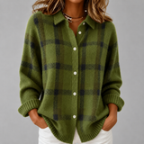 Women's Cardigan | Checked Button-Up Shirt Style