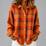 Women's Cardigan | Checked Button-Up Shirt Style