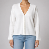 Women's Cardigan | V-Neck Open-Front & Knitted