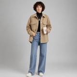 Women's Coat | Cropped Button-Up Overshirt